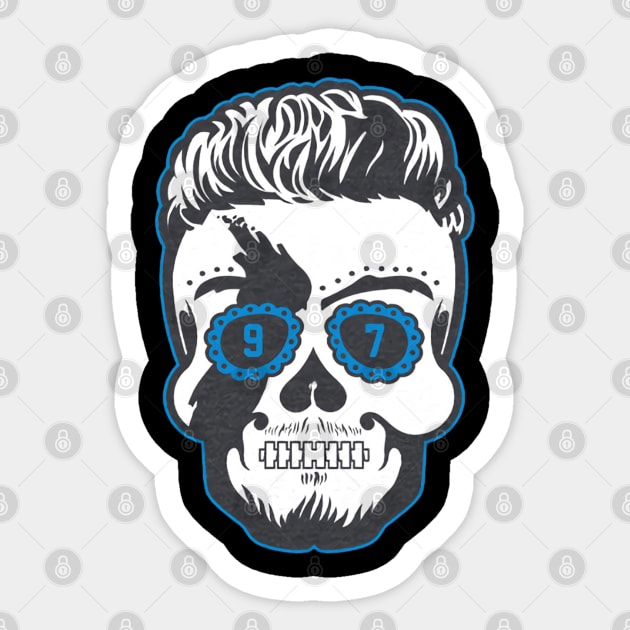 Aidan Hutchinson Sugar Skull Sticker by Chunta_Design